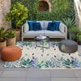 thumbnail image 2 of Leaf Outdoor Rug for Patio/Deck/Porch, Non-Slip Large Area Rug 5 x 7 Ft, Vintage Blue Green Purple Ombre Fruit Plant Indoor Outdoor Rugs Washable Area Rugs, Reversible Camping Rug Carpet Runner, 2 of 8