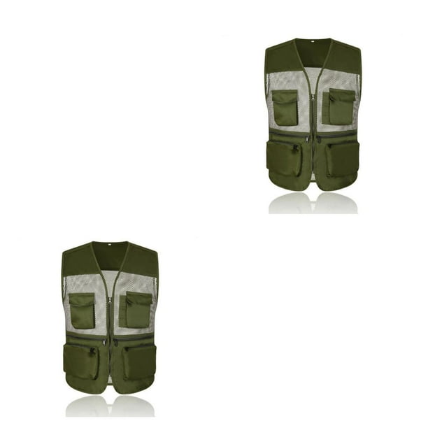 Chaleco de pesca Yuarrent NERIES prendas de vestir exteriores Gris/XL Verde/L 2piezas