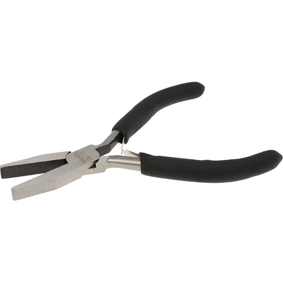The Beadsmith Color-ID Flat Nose Plier - 5 inches (127mm) – Red Comfort Grip Handle – Polished Steel Head and Double-Leaf Spring - Tool for Jewelry Making