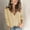 Beige, variant on Rigardu cardigan for women Women Solid V-Neck Single-breasted Buttons Hollow Out Cardigan Sweater Beige + 10