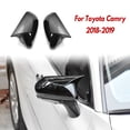thumbnail image 2 of For Toyota 2018-2019 Camry Gloss black ox horn Rear view mirror cover trim 2pcs, 2 of 9