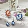 thumbnail image 6 of Bling Jewelry Womens Classic Antique Brooche Pin Blue White Victorian Lady Cameo Pendant & Necklace, 6 of 7