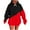 Red, variant on Oversized Hoodies for Women Color Block Print Casual Sweatshirt Tie Dye Workout Top Long Sleeve Drop Shoulder Pullover Fall Sweatshirts for Women
