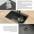 thumbnail image 5 of Gunmetal Black Stainless Steel 32 in. 18G Single Bowl Dual Mount Workstation Kitchen Sink with Black Spring Neck Faucet, 5 of 8