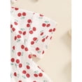 thumbnail image 7 of Suealasg Baby Girl 2Pcs Summer Outfits Short Sleeve Cherry Print Romper +Headband Set 3 6 9 12 18 Months Infant Newborn Girl Clothes, 7 of 7