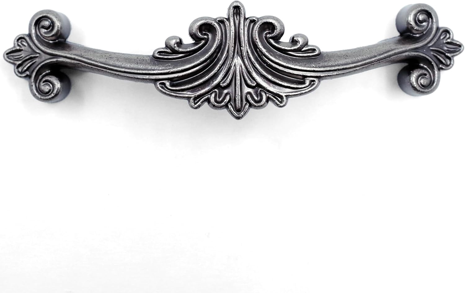 Vintage Acanthus Cabinet Pull – 6 Pack, Antique Gray, 3" Hole Centers, Ornate Baroque-Style Solid Cast Metal Drawer Handle, AC0728AN076
