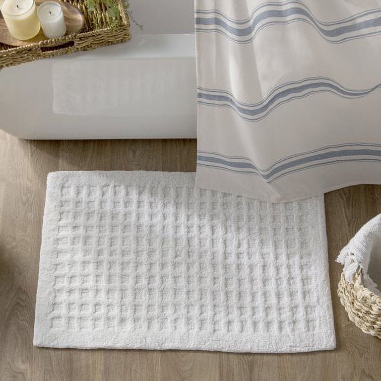 Clarissa Solid Color Bath Rug Eider & Ivory