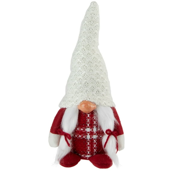 Northlight 10" Red and White Nordic Girl Gnome Christmas Decoration