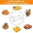 thumbnail image 4 of 2 Pcs Air Fryer Rack,Grilling Rack with 4 Skewers,Dual Airfryer Racks Stainless Steel,Rectangle Air Fryer Accessories for Roasting Cooking,304 Stainless Steel Baking Sheet Cooking Grate, 4 of 7