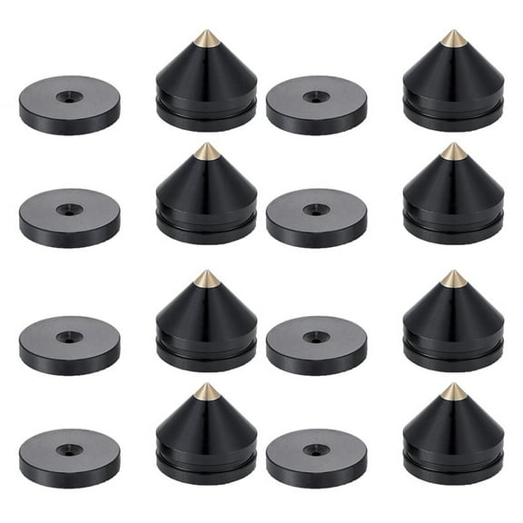 Quaqdae Speakers Amplifier Feet Pad 8 Set Speaker Stand Feet Foot Pad Aluminium Alloy Metal Spikes Cone Floor Foot Nail Black