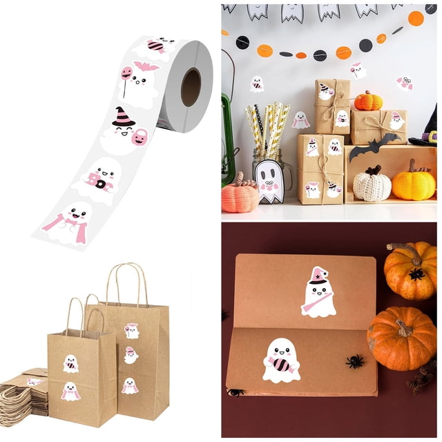 TIELUTT Halloween Stickers for Home Scary Decorative Paper Stickers for Party Supplies DIY Stickers for Teacher Photo Boxes Storage Cow Stickers for Water Bottles Traveling Stickers Character Sticker