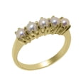 thumbnail image 1 of LBG British Made 14k Yellow Gold Cultured Pearl Ladies Eternity Ring - 33 size options - Size 10, 1 of 7
