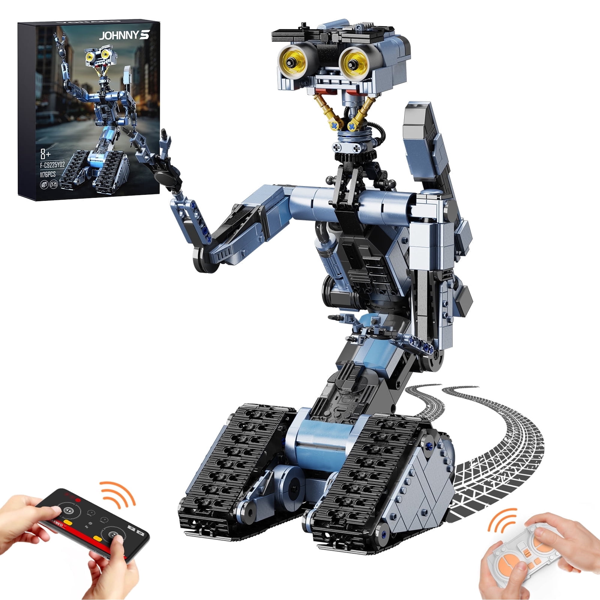 Johnny 5 RC Robot Model Toys, Johnny 5 Robot Building Block Set Compatible for Lego, Stem Educational Gift Set for Age 6+ Boys Girls(1176 Pcs)