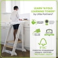 thumbnail image 6 of Little Partners Learn 'N Fold Learning Tower, Foldable Toddler Tower Baby Kitchen Stool - Kitchen Stool Helper Adjustable Ladder for Kids Ages 2 to 6 - Soft White with Natural, 6 of 12