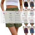 thumbnail image 2 of Women Cotton Shorts Elastic Waist Drawstring Plain Shorts Flowy Casual Workout with Pockets Gray, 2 of 8