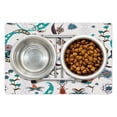 thumbnail image 1 of Ethnic Pet Mat for Food and Water, Floral Flowers Swirls Ivy Buds Birds Leaves Bohem Inspired Image, Non-Slip Rubber Mat for Dogs and Cats, 18" X 12", by Ambesonne, 1 of 2