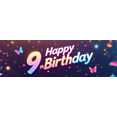 thumbnail image 4 of Space Themed Happy 9th Birthday Banner Backdrop for Kids Party Decorations Photography Props Celebration Background Stunning Planet Decor, 4 of 4
