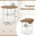 thumbnail image 3 of Gymax Folding Round Dining Table Drop Leaf Table w/ 2 Shelves for Small Spaces, 3 of 10