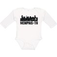 thumbnail image 3 of Inktastic Memphis city Skyline with Grunge Boys or Girls Long Sleeve Baby Bodysuit, 3 of 5