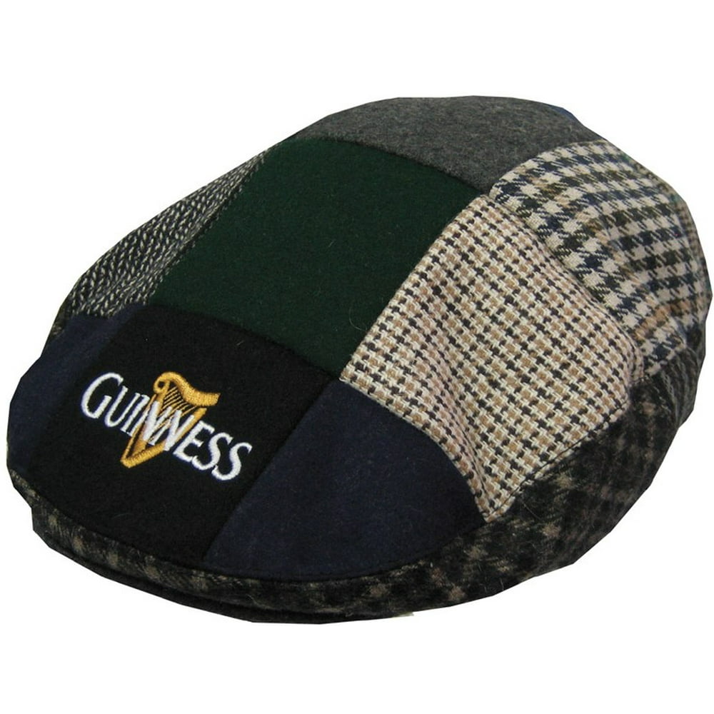 Guinness Patch Tweed Flat Unisex Cap Newsboy Adult Irish Multi Tweed