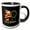 Black/White, variant on 3drose, Image of Christmas Santa Claus Monogram- Letter C- Not Foil Embossed, 11oz Two-tone Blue Mug