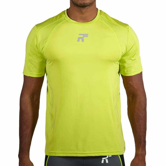 RunFlyte Men's HyperVent PRM Crew T-Shirt Neon Green f1206-nng
