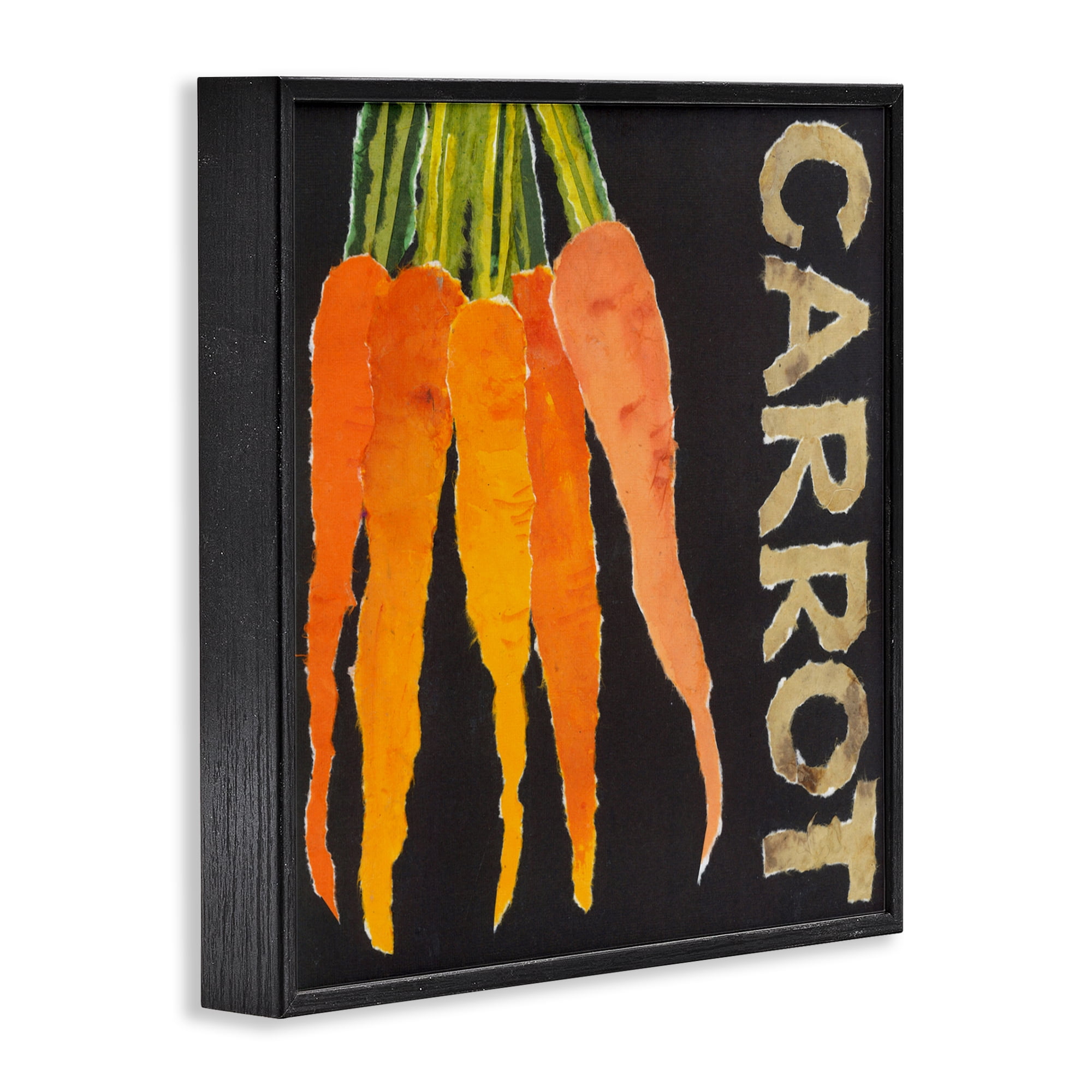Stupell Industries Carrot Root Vegetable Black Framed Giclee Art, design by Nancy Overton