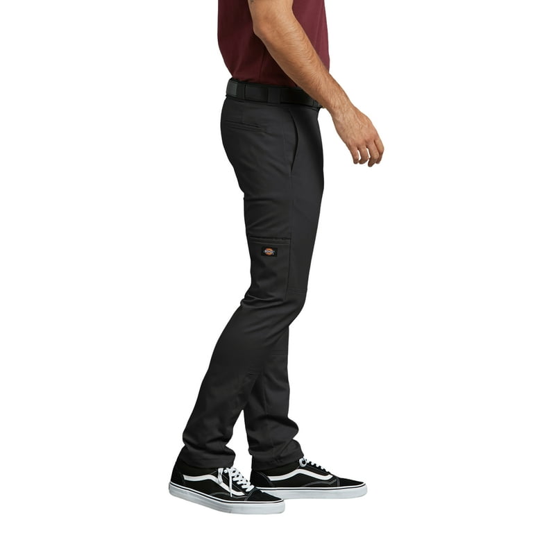 Dickies Men s Skinny Fit Double Knee Work Pants Black 40W x 32L Walmart