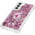 thumbnail image 6 of Glitter Clear Sparkly Bling Case for Samsung Galaxy S23+ Plus (Not S23) for Women, Flowing Liquid Quicksand Cover with Diamond Ring Holder Case for Samsung Galaxy S23 Plus   Rose Gold, 6 of 7