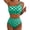 Green White Plaid, variant on Women's Bikini Sets Floral Print One Shoulder Spaghetti Straps High Waist Stretchy Tummy Control Two Piece Swimsuits