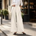 thumbnail image 2 of Achuyrbd Women's High Waisted Wide Leg Pants Button Front with Pockets Solid Color Business Casual Office Trousers Professional Work Wear, S-2XL, 2 of 6