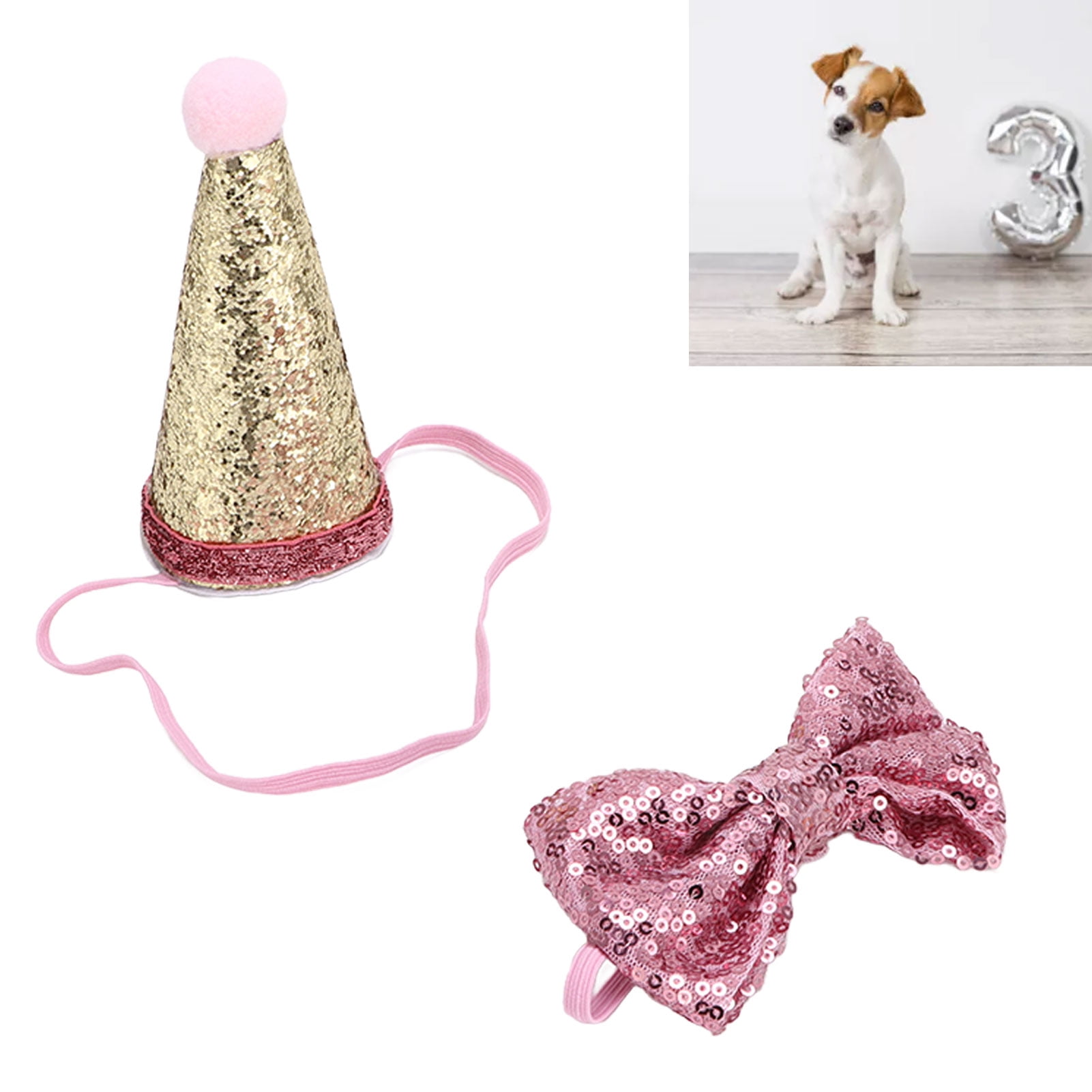 Dog Party Hat Cat Birthday Hats Reusable Cute For Dogs Birthday Party Blue Rose Red Pink Walmart