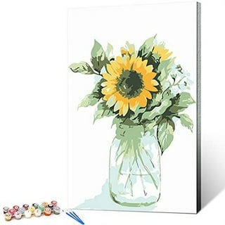 Oil Paint by Number for Adults Beginner Art Sunflower by Vincent Van Gogh  16x20 Inch DIY Paint by Numbers Kit for Kids On Canvas with Brushes and