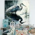 thumbnail image 2 of Designart Cute Heron In A Lake Floral Art IV Canvas Wall Art, 2 of 5