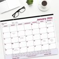 thumbnail image 5 of 12-Month (Jan to Dec): 2026 22 in. x 17 in. Monthly Desk Pad Calendar - White/Burgundy Sheets, Black Binding, Clear Corners, 5 of 6