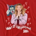 thumbnail image 2 of Tom and Jerry Movie What is Happening Women's T Shirt,Red, Small, 2 of 6