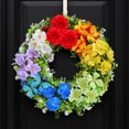 thumbnail image 6 of Wreath Decorations, Artificial Outdoor Flowers Uv Resistant, Blue Butterfly Decorations, 18 In, Holiday Door Decorations, Greenery Wall Decor, Multishade, 1 Pc, 6 of 9