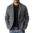 thumbnail image 4 of Men Wool Blazer Notched Lapel Single Breasted 2 Button Closure Coat Long Sleeve Business Casual Fall Winter Jacket with Pockets, 4 of 6
