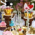 thumbnail image 3 of HTOOQ 18 PCS Alice In Wonderland Theme Cupcake Topper Tea Party Cupcake Picks Lets Partea Cake Decoration Tea Party Supplies Alice In Wonderland Party Supplies, 3 of 8