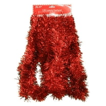 12 foot 5 Ply Holographic Tinsel Garland - Red
