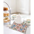 thumbnail image 4 of Boho Pink Flowers Kitchen Dish Towels for Drying Dishes Set of 4, Colorful Floral Spring Vintage Botanical Waffle Weave Microfiber Hand Tea Bathroom Towels Quick Dry & Absorbent Towel 12x12, 4 of 7