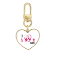 thumbnail image 1 of Me encanta la familia papá por siempre Llavero de metal en forma de corazón dorado, 1 of 3