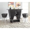 thumbnail image 2 of ACME Patrick 29" Faux Leather Bar Stool in Black and Chrome (Set of 2), 2 of 2