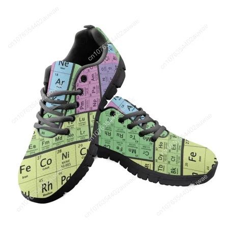 

Sneakers da donna con stampa tavola periodica 3D per studenti modello chimico Mesh Flats Femme scarpe da passeggio Zapatos Mujer