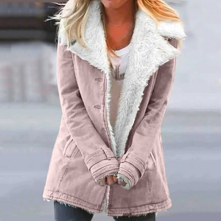 Womens Faux Fur Jacket Fleece Fuzzy Sherpa Jackets Shaggy Warm Winter Coats  Outerwear Casual Fashion Fall Clothes 2023
