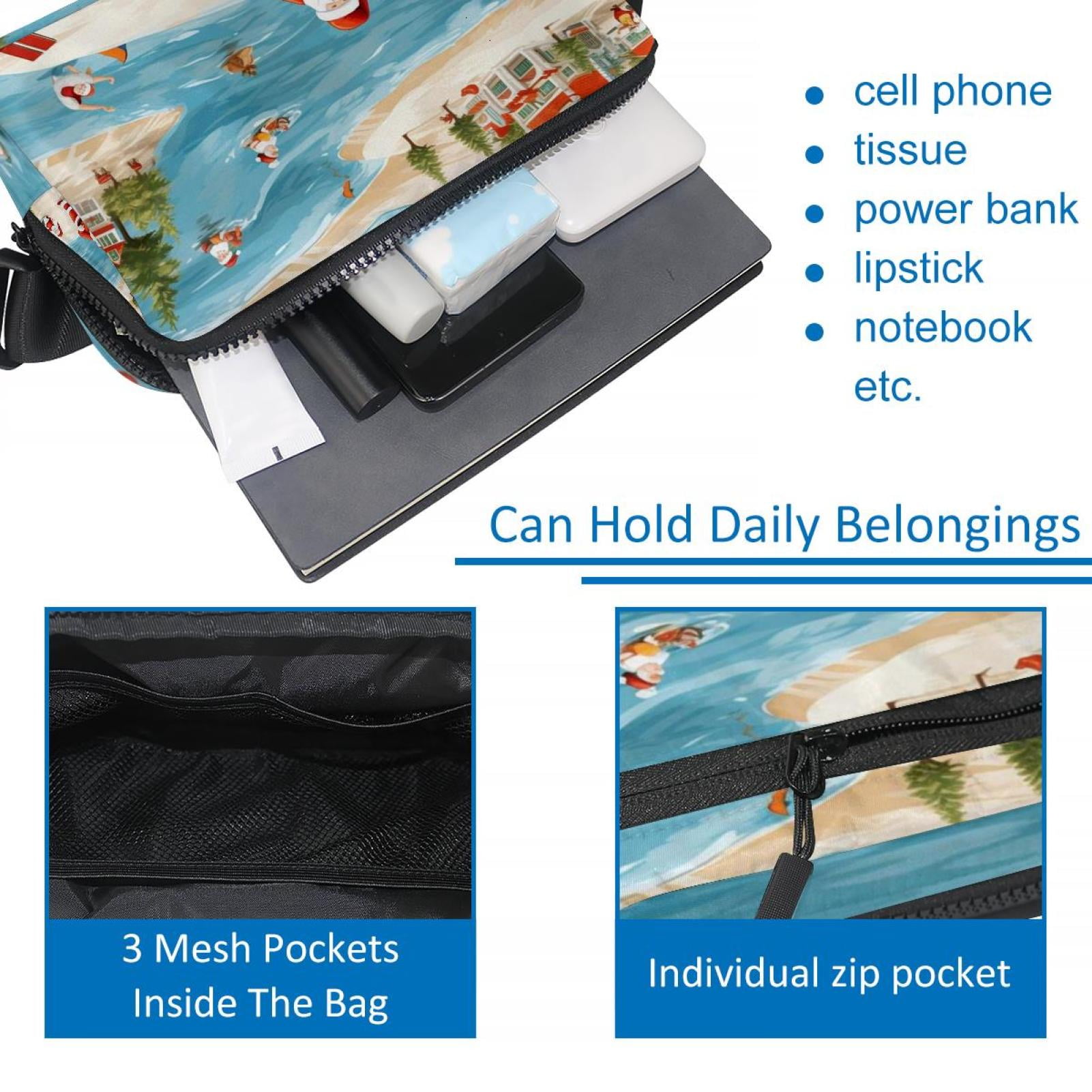 Santa Claus Lightweight Adjustable Fanny Bag Running Belt Waist Pack with Extension Strap Unisex