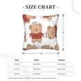 thumbnail image 4 of Square Throw Pillow Covers with Core, Cartoon Teddy Bear Print Pillows for Sofa Beds, 16 x 16 inches White, 4 of 9