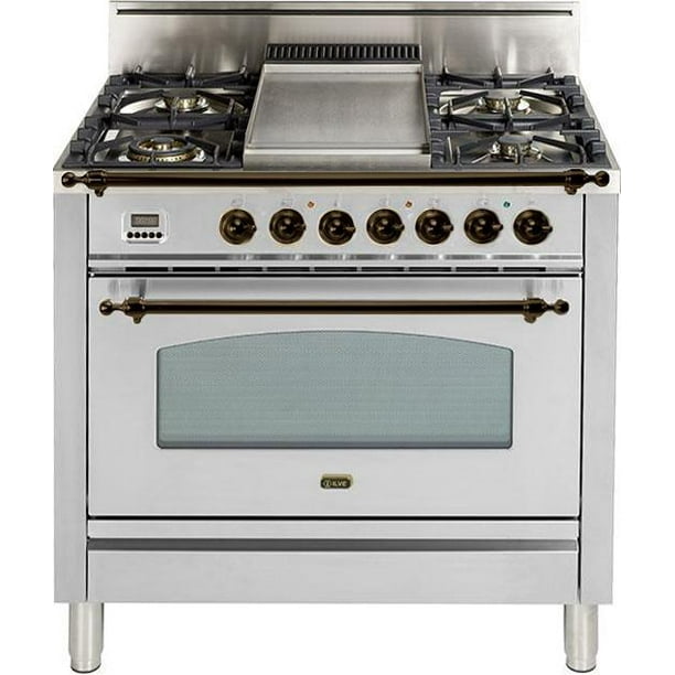 Ilve UPN90FDVGGIYLP Nostalgie Series 36 Inch Gas Convection