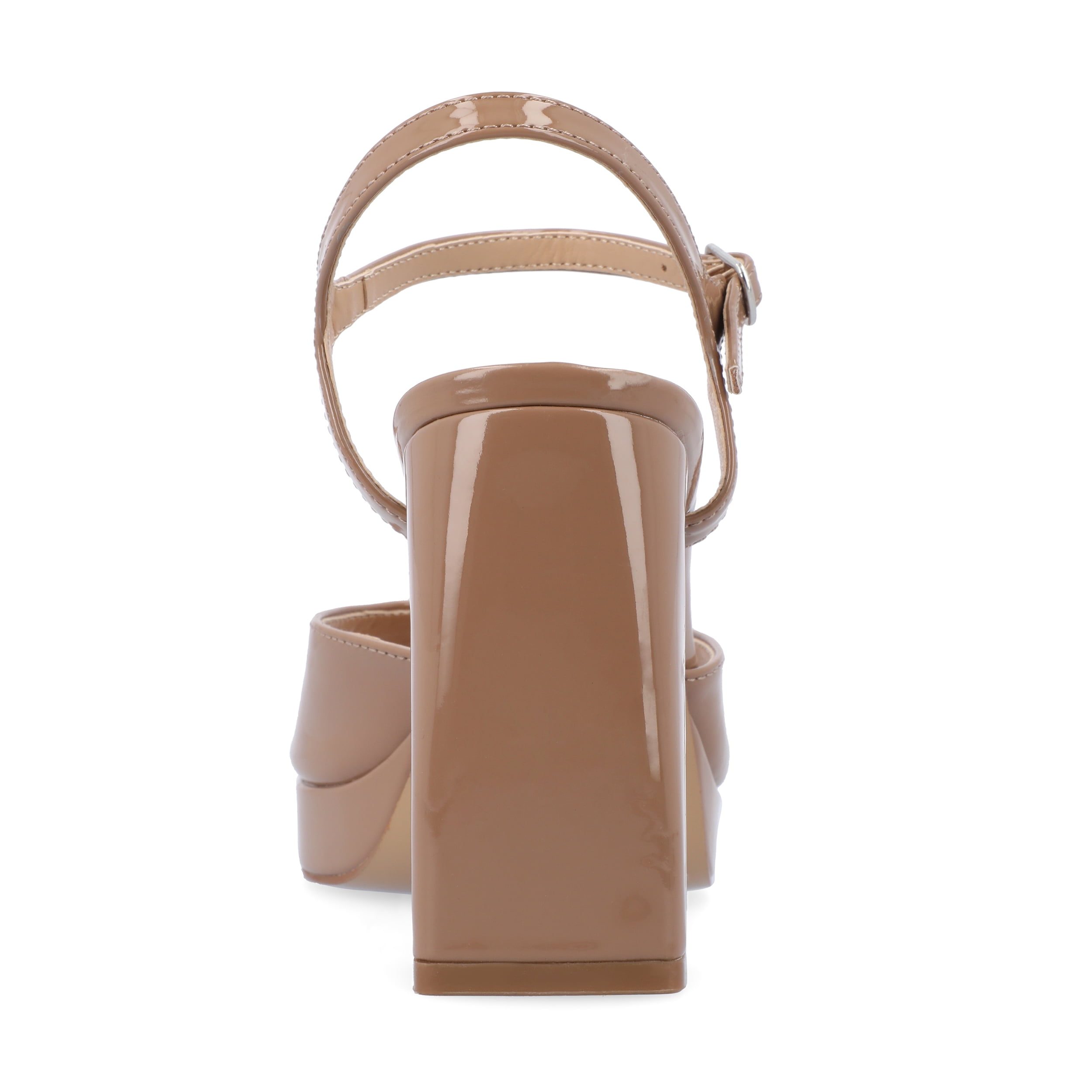 Journee Womens Ziarre Patent Vegan Leather Ankle Strap Platform Dress Sandals
