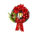 thumbnail image 2 of Guirnalda navideña artificial, accesorios para fotografías, decoraciones navideñas con luz LED de vela, decoración para puerta de entrada para estante 30 centímetros, 2 of 8